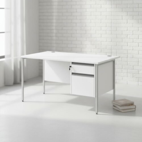 Urban Desk H-Frame 2 Drawer Fixed